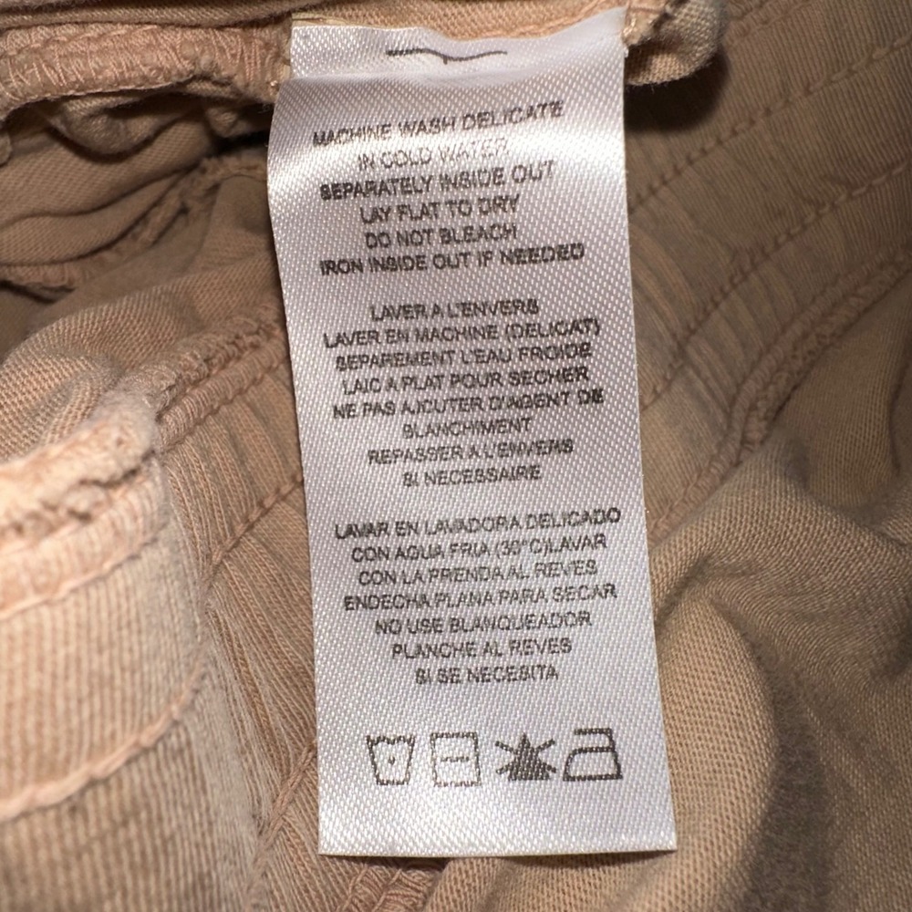 n:philanthropy Tan Utility Cargo Jumpsuit Size L Cotton Drawstring Beige - Picture 6 of 12